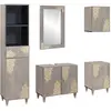 Image de vidaXL Ensemble de Meubles de Salle de Bain avec tiroir 5 pcs Gris