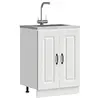 Image de vidaXL Meuble bas pour évier Kalmar blanc 60x46x81,5cm bois ingénierie