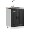 Image de vidaXL Meuble bas pour évier Kalmar noir 60x46x81,5 cm bois ingénierie