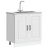 Image de vidaXL Meuble bas pour évier Kalmar blanc 80x46x81,5cm bois ingénierie