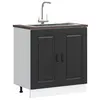 Image de vidaXL Meuble bas pour évier Kalmar noir 80x46x81,5 cm bois ingénierie