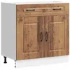 Image de vidaXL Armoire de cuisine Kalmar vieux bois bois d'ingénierie, meuble bas d'évier, meuble bas de cuisine avec tiroir, meuble bas de cuisine avec porte