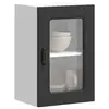 Image de vidaXL Armoire murale de cuisine avec porte en verre Kalmar noir