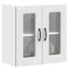 Image de vidaXL Armoire murale de cuisine avec porte en verre Kalmar blanc