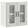 Image de vidaXL Armoire murale de cuisine avec porte en verre Kalmar gris béton