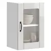 Image de vidaXL Armoire murale cuisine avec porte en verre Lucca blanc brillant