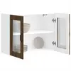 Image de vidaXL Armoire murale de cuisine avec porte vitrée "Lucca" Chêne fumé Bois d'ingénierie