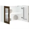 Image de vidaXL Armoire murale de cuisine et porte en verre Lucca chêne marron