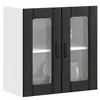Image de vidaXL Armoire murale de cuisine avec porte en verre Lucca noir