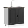 Image de vidaXL Meuble bas pour évier Porto noir 80x46x81,5 cm bois ingénierie