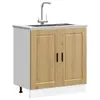 Image de vidaXL Meuble bas pour évier Porto chêne artisanal bois ingénierie