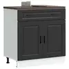 Image de vidaXL Armoire de cuisine Porto noir bois d'ingénierie