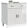 Image de vidaXL Armoire de cuisine Porto blanc brillant bois ingénierie