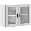 Image de vidaXL Armoire murale de cuisine avec porte en verre Porto gris béton