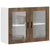 Image de vidaXL Armoire murale de cuisine avec porte en verre Porto chêne fumé