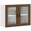 Image de vidaXL Armoire murale de cuisine et porte en verre Porto chêne marron