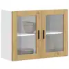 Image de vidaXL Armoire murale de cuisine porte en verre Porto chêne artisanal