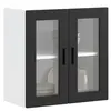Image de vidaXL Armoire murale de cuisine avec porte en verre Porto noir