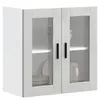 Image de vidaXL Armoire murale de cuisine avec porte en verre Porto gris béton