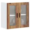 Image de vidaXL Armoire murale de cuisine avec porte en verre Porto vieux bois