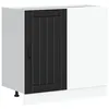 Image de vidaXL Meuble bas de cuisine « Lucca » en bois d'ingénierie noir