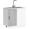 Image de vidaXL Meuble bas de cuisine Lucca sonoma gris bois d'ingénierie