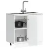 Image de vidaXL Meuble bas de cuisine « Kalmar » Bois d'ingénierie blanc brillant