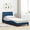 Image de vidaXL Cadre de lit sans matelas Hanko bleu 90x190 cm tissu