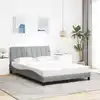 Image de vidaXL Cadre de lit sans matelas Hanko gris clair 140x200 cm tissu