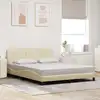 Image de vidaXL Cadre de lit sans matelas Hanko crème 160x200 cm tissu