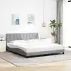 Image de vidaXL Cadre de lit sans matelas Hanko gris clair 180x200 cm tissu