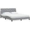 Image de vidaXL Lit avec matelas gris clair 160x200 cm tissu