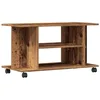 Image de vidaXL Meuble TV avec roulettes vieux bois 80x40x45 cm bois ingénierie