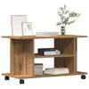 Image de vidaXL Meuble TV roulettes chêne artisanal 80x40x45 cm bois ingénierie