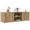 Image de vidaXL Meuble TV chêne artisanal 120x34x37 cm bois d'ingénierie