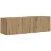 Image de vidaXL Meuble TV mural chêne artisanal 100x30x30 cm bois d'ingénierie