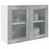 Image de vidaXL Vitrine suspendue "Lyon" Gris béton 80 x 31 x 60 cm