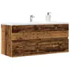 Image de vidaXL Armoire lavabo vieux bois 100x38,5x45 cm bois d'ingénierie