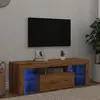 Image de vidaXL Meuble TV avec lumières LED chêne artisanal bois d'ingénierie
