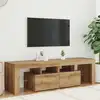 Image de vidaXL Meuble TV avec lumières LED chêne artisanal bois d'ingénierie