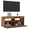Image de vidaXL Meuble TV avec lumières LED vieux bois bois d'ingénierie