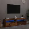 Image de vidaXL Meubles TV avec lumières LED 2 pcs vieux bois bois d'ingénierie