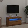 Image de vidaXL Meuble TV avec lumières LED chêne artisanal bois d'ingénierie