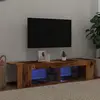 Image de vidaXL Meuble TV avec lumières LED vieux bois bois d'ingénierie