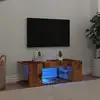 Image de vidaXL Meuble TV avec lumières LED vieux bois bois d'ingénierie
