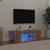 Image de vidaXL Meuble TV avec lumières LED chêne artisanal bois d'ingénierie