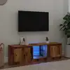 Image de vidaXL Meuble TV avec lumières LED vieux bois bois d'ingénierie