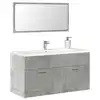 Image de vidaXL Armoire de bain avec miroir gris béton bois d'ingénierie