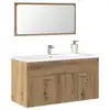 Image de vidaXL Armoire de salle de bain avec miroir chêne artisanal