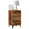Image de vidaXL Table de chevet avec pieds en métal vieux bois 40x35x69 cm